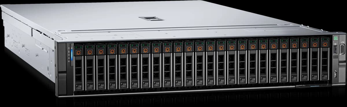Serwer rack Dell PowerEdge R760 z 24 kieszeniami na dyski 2,5 cala