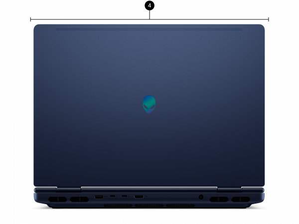 Widok z tyłu notebooka gamingowego Alienware 16X Aurora.