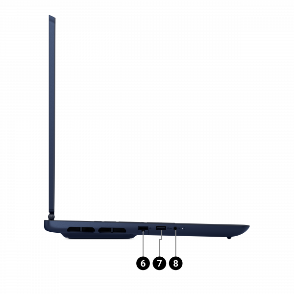 Widok profilu notebooka gamingowego Alienware 16X Aurora z portami przyłączeniowymi.