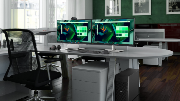 Dell Pro Max Slim i ekosystem na biurku.