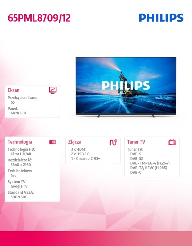 Philips TVPHI65LPML8709
