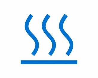 Konturowa ikona fal ciepła.