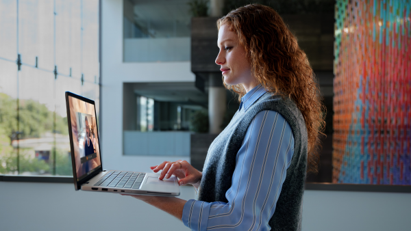 Ilustracja użytkownika pracującego w podr&oacute;ży.