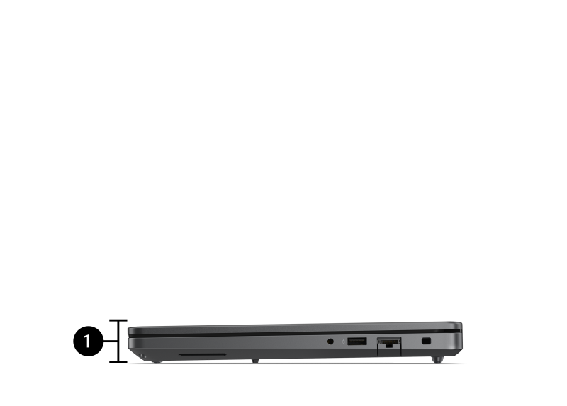 Widok z&nbsp;boku zamkniętego notebooka Dell Pro Precision&nbsp;14 z&nbsp;serii&nbsp;5.
