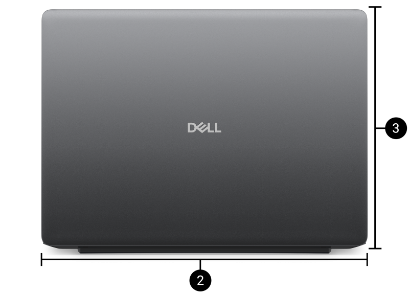 Widok z&nbsp;tyłu otwartego notebooka Dell Pro Precision&nbsp;14 z&nbsp;serii&nbsp;5.