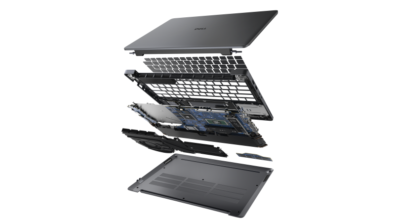 Widok rozwinięty notebooka Dell Pro Precision&nbsp;14 z&nbsp;serii&nbsp;5.