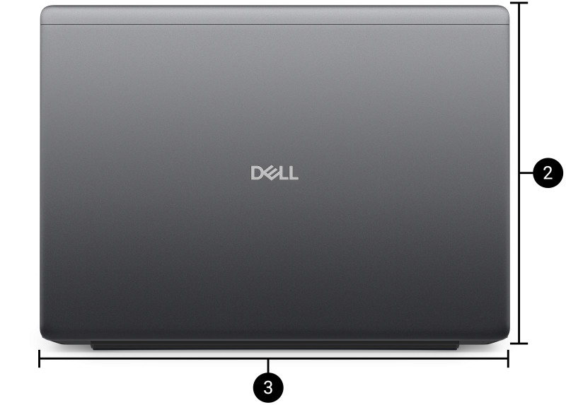 Widok z&nbsp;tyłu otwartego notebooka Dell Pro Precision&nbsp;16 z&nbsp;serii&nbsp;5.