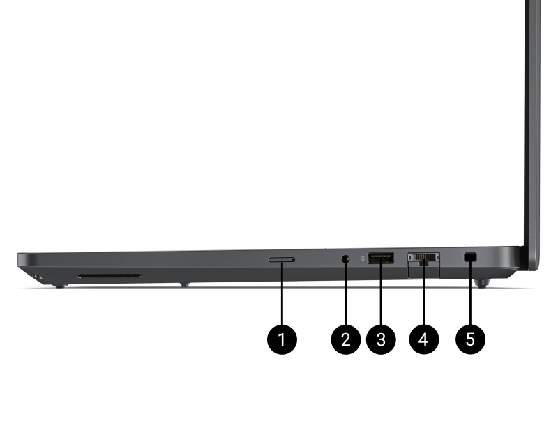 Widok z&nbsp;boku otwartego notebooka Dell Pro Precision&nbsp;14 z&nbsp;serii&nbsp;5.