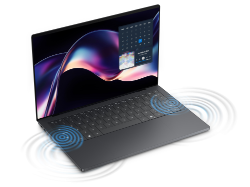 Notebook XPS 14 zapewnia doskonały dźwięk dzięki niewidocznym głośnikom.
